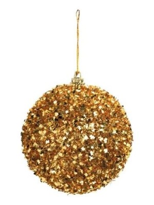 Bola de Natal 15cm com Flocos de Glitter Decorativa para Árvore, Guirlanda e Arranjos