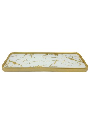 Bandeja Decorativa 30x11,8x1,5cm Compacta Elegante Versátil para Organização e Decoração de Sala Quarto Banheiro e Aparador