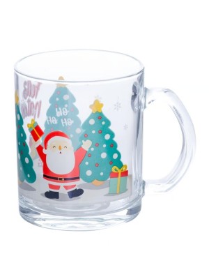 Caneca de Natal 320ml Personagem em Vidro Decorativa Festiva