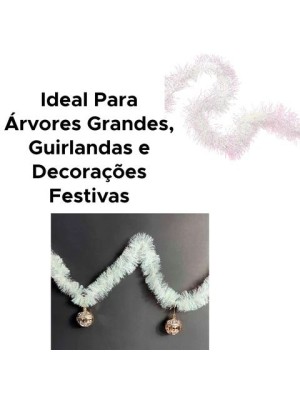 Festão Furta Cor Natalino 2m – Brilho Multicolorido para Árvores, Guirlandas, Portas, Janelas, Vitrines e Decoração de Ambientes de Natal