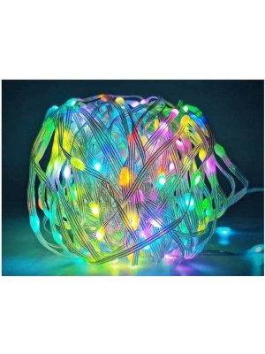Pisca Fio LED 200L Colorido 20 Metros Bivolt Fio Transparente com 8 Funções de Iluminação para Natal e Festas