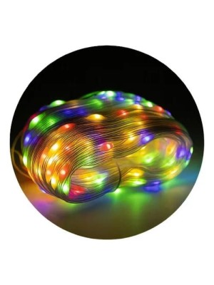 Pisca Fio LED 200L Colorido 20 Metros Bivolt Fio Transparente com 8 Funções de Iluminação para Natal e Festas