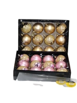 Bola de Natal 6cm Escrita Brilho Kit com 12 Peças – Enfeites Decorativos Natalinos com Palavras, Cores Sortidas e Acabamento Brilhante 