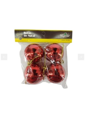 Bola de Natal 5cm Lisa com 4 Peças Solapa Basic – Kit Decorativo Clássico e Resistente para Árvores, Guirlandas e Arranjos Natalinos