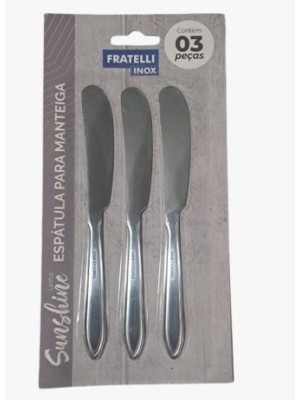 Kit Espátula para Manteiga com 3 Peças em Aço Inox Polido – Utensílios de Cozinha Resistentes, Elegantes e Fáceis de Limpar para Servir