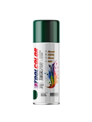 Tinta Spray Toolcolor UG Verde Escuro 400ml Alta Cobertura, Secagem Rápida e Acabamento Profissional