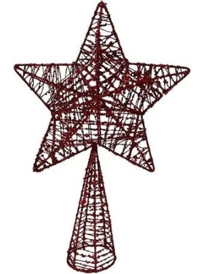 Ponteira Aramada Shine 23x28cm Estrela para Árvore de Natal com Glitter – Topo Decorativo Brilhante