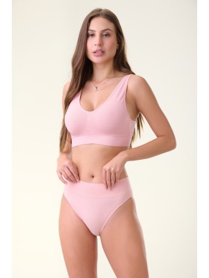 Top Rosa Adulto G Sem Costura com Bojo Removível, Confortável, Anatômico, Toque Suave e Ideal para Uso Diário
