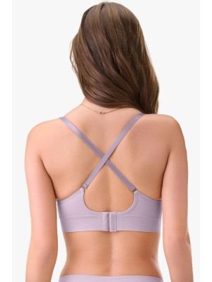 Sutiã Lavanda Adulto GG Sem Costura com Bojo Estruturado e Alças Removíveis, Confortável, Versátil e Ideal para Uso Diário