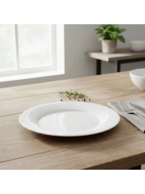 Prato Raso 24cm Vitramik em Cerâmica de Alta Resistência – Acabamento Branco Clássico, Ideal para Refeições Diárias, Restaurantes  Mesa Posta Elegante