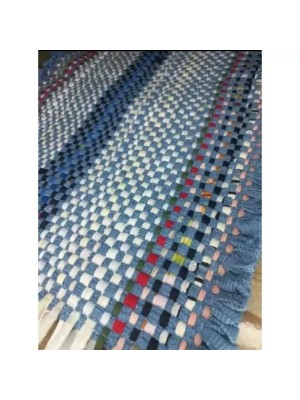 Passadeira Malha Trancada 42x120cm Decorativa Antiderrapante para Corredor Cozinha e Área Interna