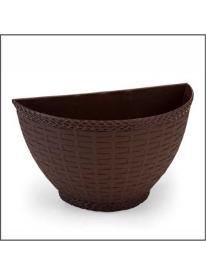 Vaso de Parede Rattan Coffee Decorativo para Jardim Vertical e Varanda