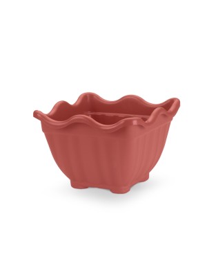 VASO FLOR QUADRADO MEDIO COR TELHA 4L 25X25X17,5CM UN. INJEPLASTEC