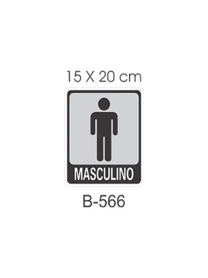 PLACA SANITARIO MASCULINO 15X20CM UN.
