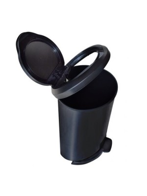 LIXEIRA C/PEDAL E BORDA 45LTS PRETA