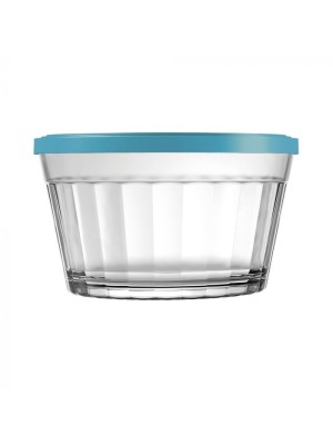 Tigela Americana de Vidro 600ml – Bowl Transparente Resistente para Servir, Preparar e Armazenar Alimentos, Design Clássico com Relevos