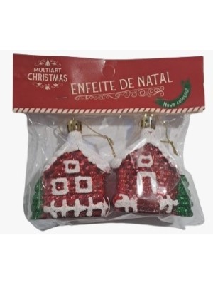 ENFEITE CASINHA 8,5X6CM DE NATAL UN. MULTIART
