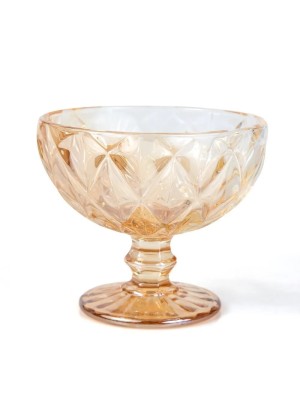 TACA COQUETEL DE VIDRO DIAMANTE AMBER METALIZADA 310ML UN.