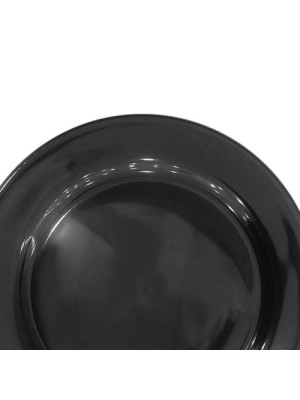 PRATO SOBREMESA PORCELANA PRETO GLOSSY 18CM UN.